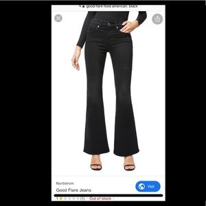 Good american good flare jeans in black worn once!